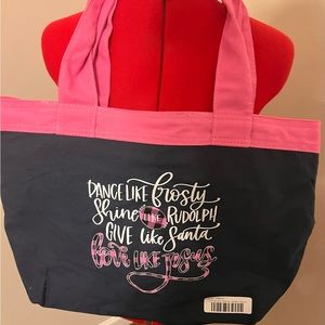 Cloth Canvas Tote Bag (Navy/pink) New w/tags